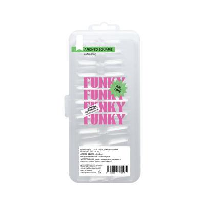 Гелеві тіпси для нарощення FUNKY GEL TIPS 240шт - ARCHED SQUARE | extra long 