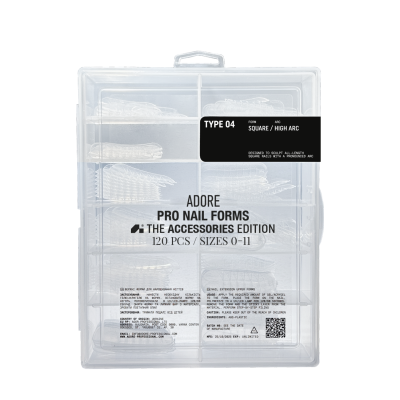 верхні форми для нарощування ADORE PROFESSIONAL PRO Nail Forms Type 04 120 шт – square | high arc