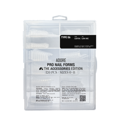 верхні форми для нарощування ADORE PROFESSIONAL PRO Nail Forms Type 06 120 шт – coffin | low arc