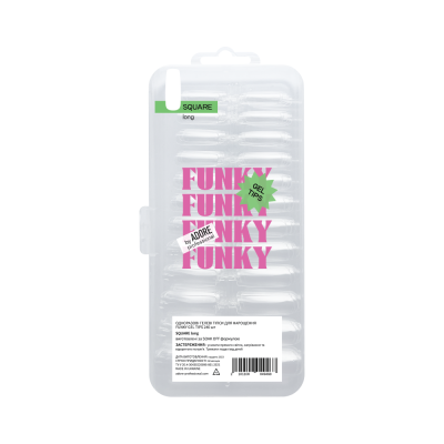 Гелеві тіпси для нарощення FUNKY GEL TIPS 240шт - SQUARE | long 