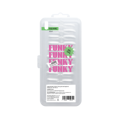 Гелеві тіпси для нарощення FUNKY GEL TIPS 240шт - SQUARE | short
