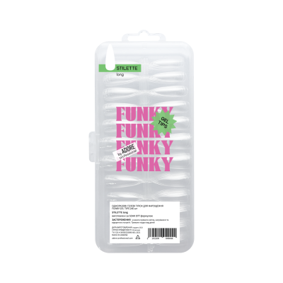 Гелеві тіпси для нарощення FUNKY GEL TIPS 240шт - STILETTE | long Гелеві тіпси для нарощення FUNKY GEL TIPS 240шт - STILETTE | long