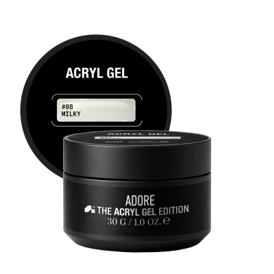 акрил-гель для нарощування нігтів ADORE PROFESSIONAL Acryl Gel 30ml №08 - milky