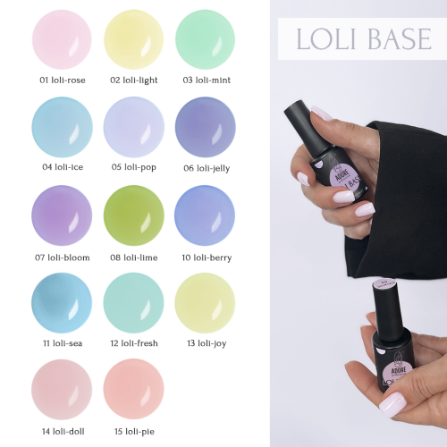 кольорова база для нігтів LOLI BASE 7,5ml №15 - loli-pie