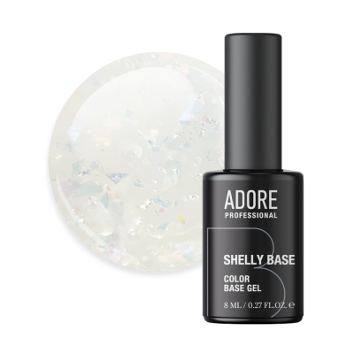 камуфлююча база для нігтів з поталлю ADORE professional SHELLY BASE 8ml №01 - pearly shell