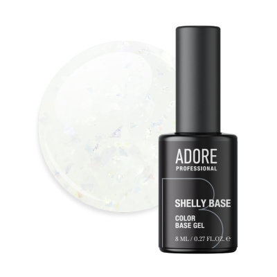 камуфлююча база для нігтів з поталлю ADORE professional SHELLY BASE 8ml №02 - milky shell