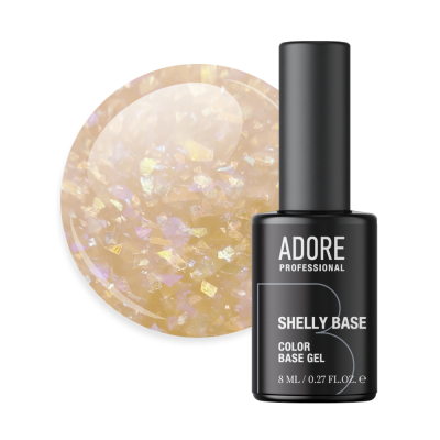 камуфлююча база для нігтів з поталлю ADORE professional SHELLY BASE 8ml №03 - gold shell