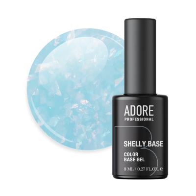 камуфлююча база для нігтів з поталлю ADORE professional SHELLY BASE 8ml №06 - blue shell