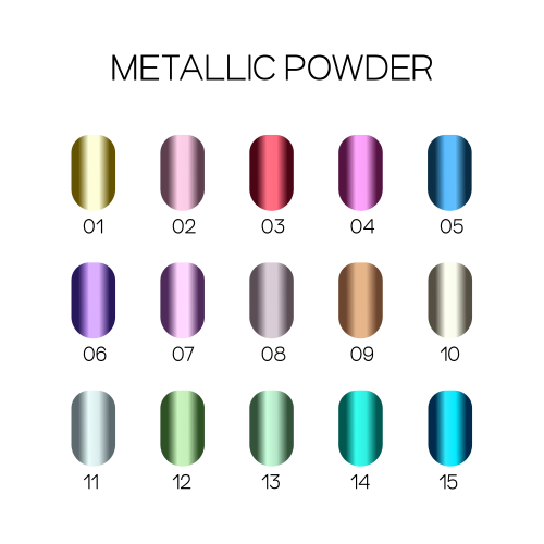 металева пудра для нігтів METALLIC POWDER 0,5г №01