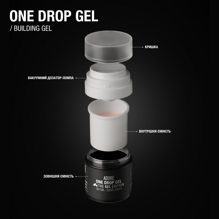 густий гель для нарощування нігтів one Drop Gel 