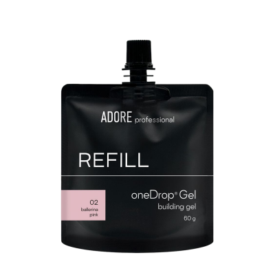 густий гель для нарощування нігтів (рефіл) ADORE PROFESSIONAL one Drop Gel 60г №02 - ballerina pink