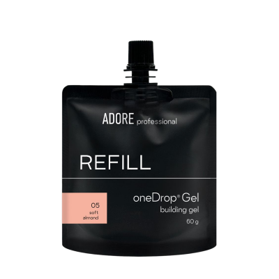 густий гель для нарощування нігтів (рефіл) ADORE PROFESSIONAL one Drop Gel 60г №05 – soft almond