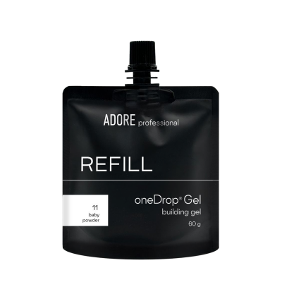 густий гель для нарощування нігтів (рефіл) ADORE PROFESSIONAL one Drop Gel 60г №11 – baby powder
