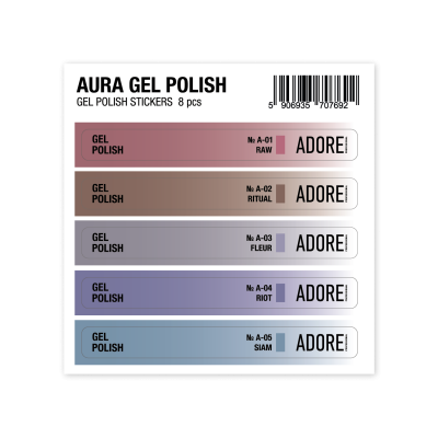 набір наліпок на тіпси Aura Gel Polish Stickers 8 шт набір наліпок на тіпси Aura Gel Polish Stickers 8 шт