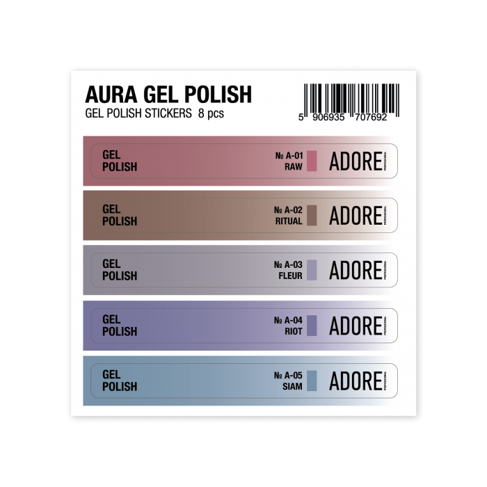 набір наліпок на тіпси Aura Stickers