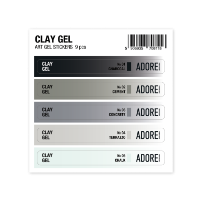 набір наліпок на тіпси Clay Gel Stickers 9 шт набір наліпок на тіпси Clay Gel Stickers 9 шт