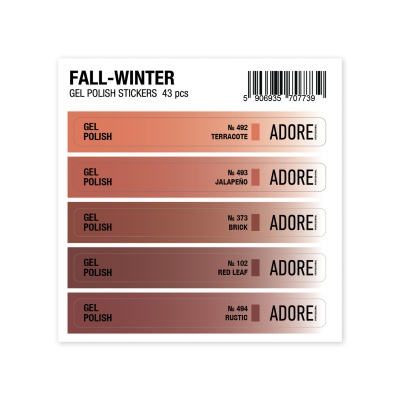 набір наліпок на тіпси Fall-Winter Gel Polish Stickers 43 шт