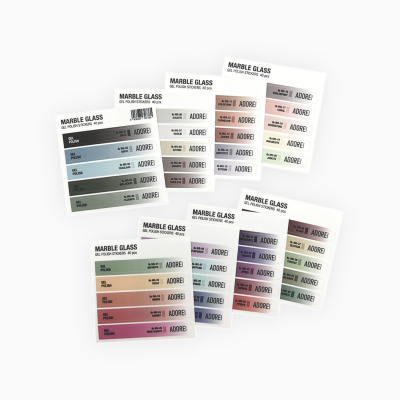 набір наліпок на тіпси Marble Glass Stickers