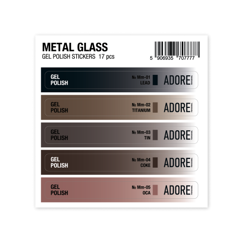 набір наліпок на тіпси Metal Glass Stickers