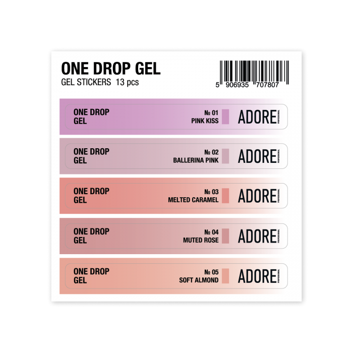 набір наліпок на тіпси One Drop Gel Stickers
