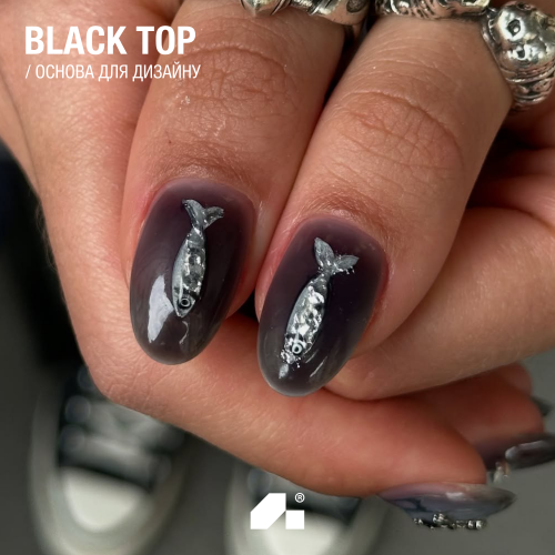 топ для нігтів вітражний чорний Black Top