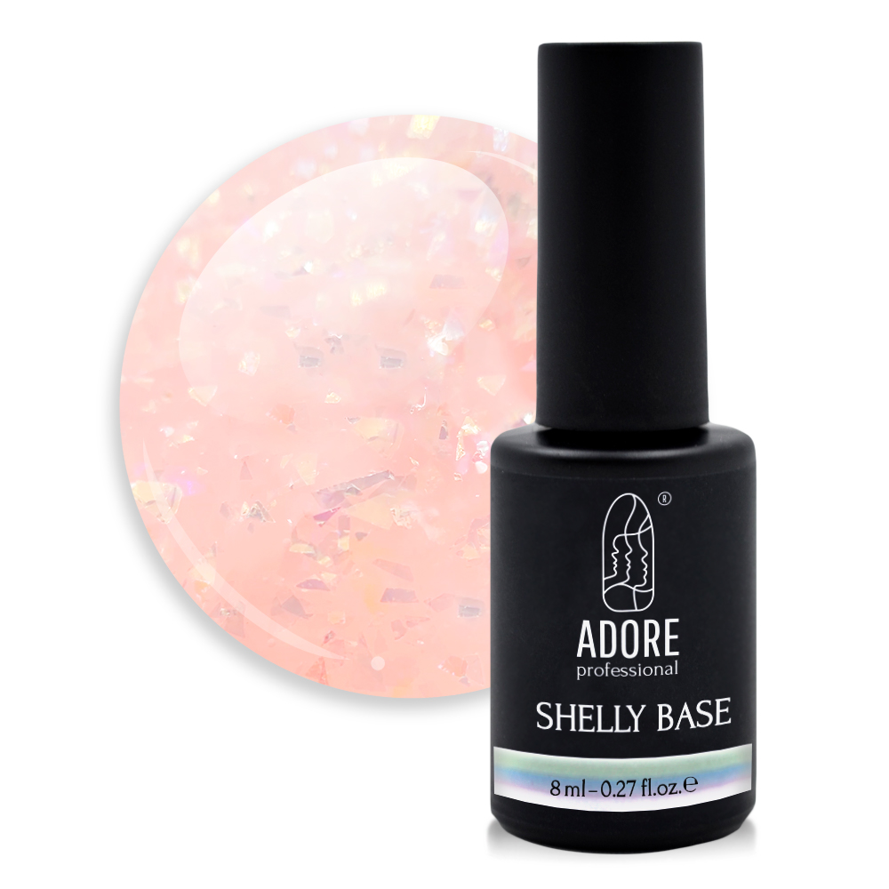 камуфлююча база для нігтів з поталлю SHELLY BASE 8ml №04 - pink shell