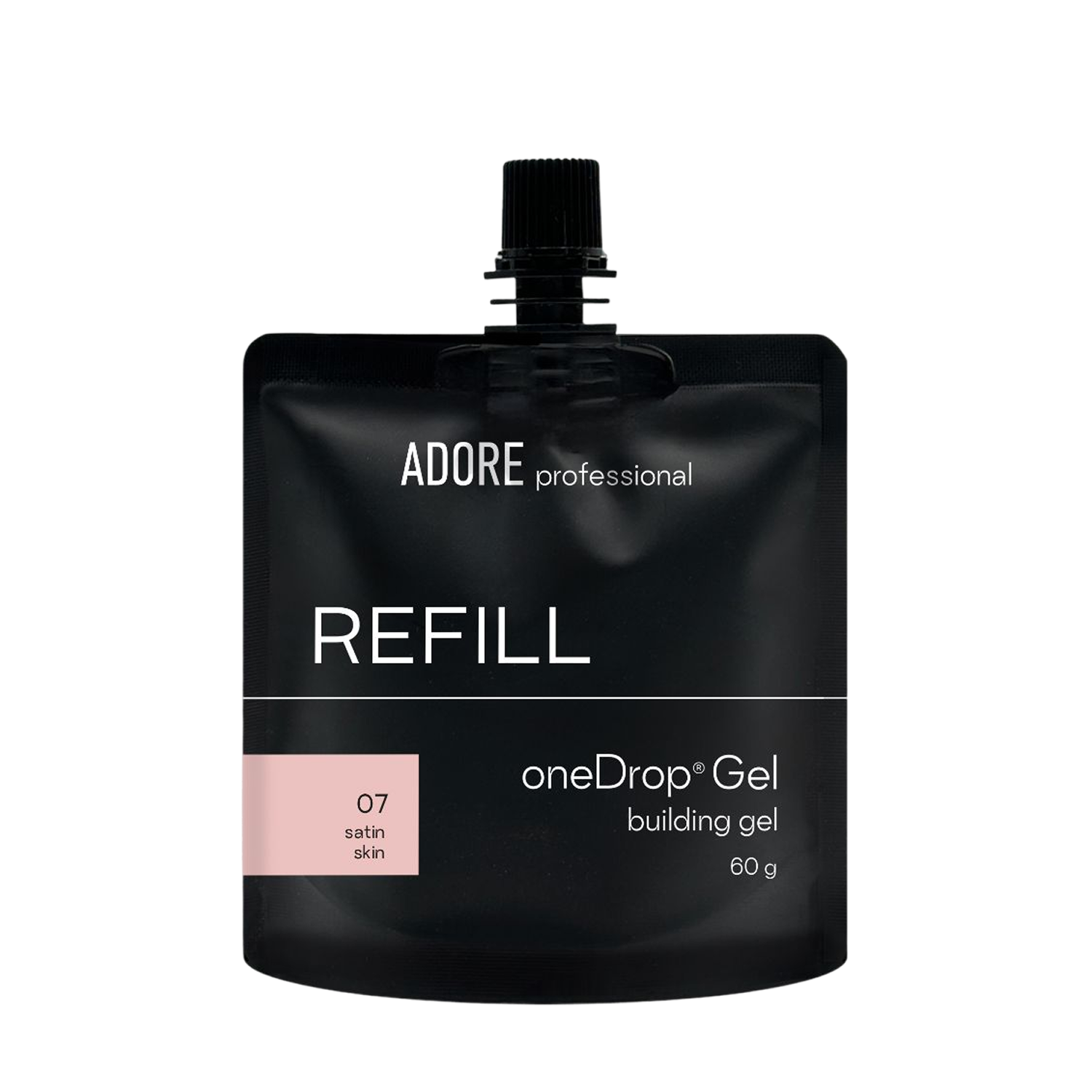 густий гель для нарощування нігтів (рефіл) ADORE PROFESSIONAL one Drop Gel 60г №07 - satin skin