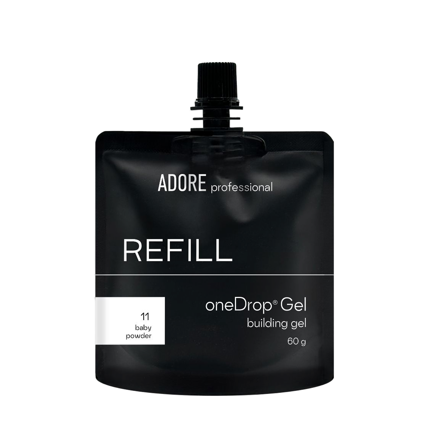 густий гель для нарощування нігтів (рефіл) ADORE PROFESSIONAL one Drop Gel 60г №11 – baby powder