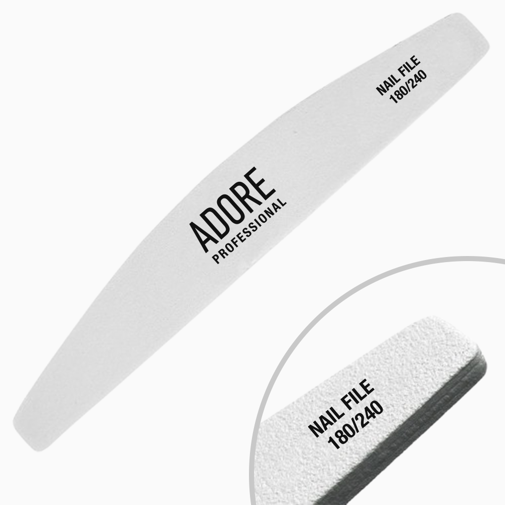 пилка для нігтів ADORE professional 180/240 півколо 