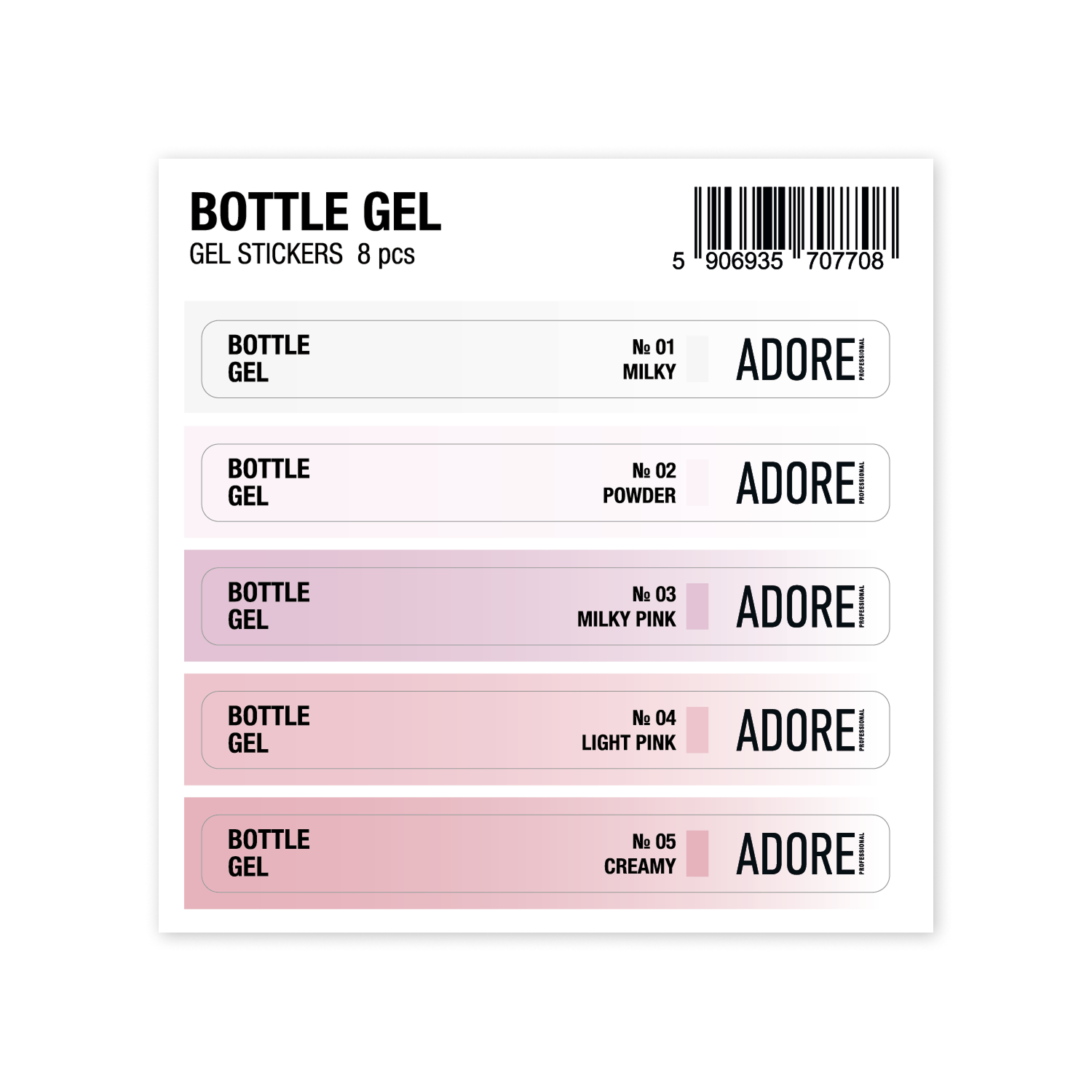 набір наліпок на тіпси Bottle Gel Stickers