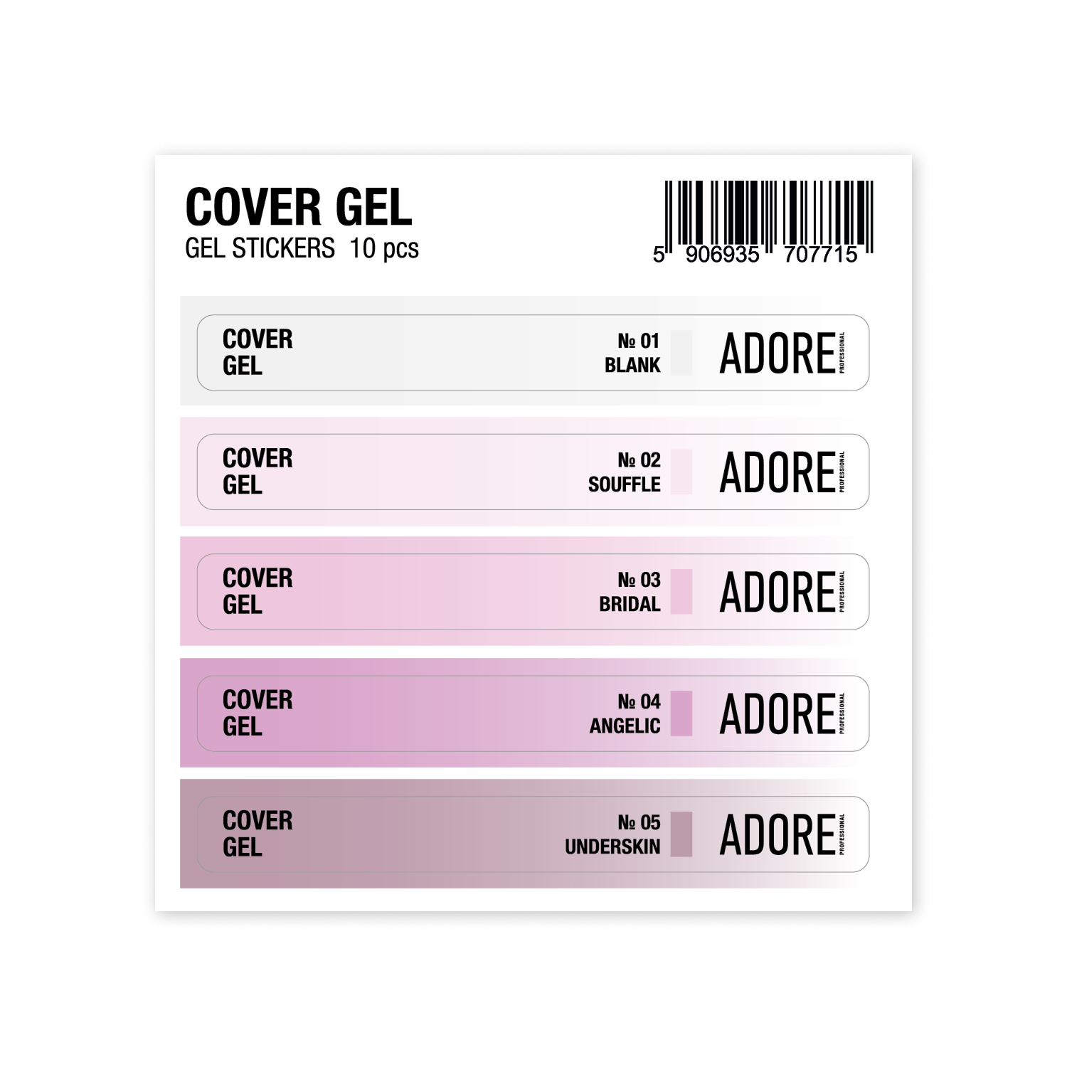 набір наліпок на тіпси Cover Gel Stickers