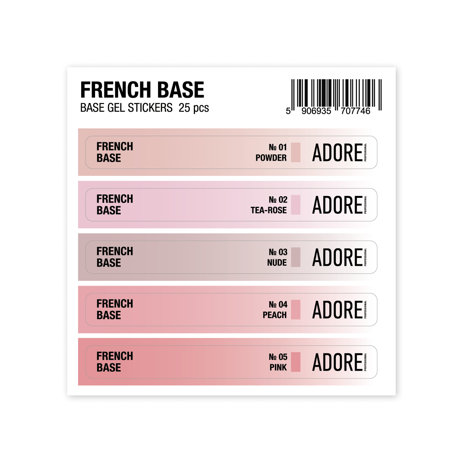 набір наліпок на тіпси French Stickers